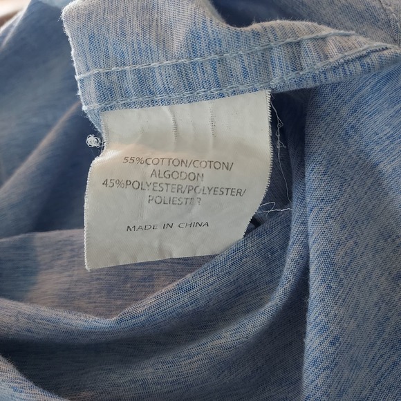 🔴3/$20 Molokai Blue Short Sleeve Button Down Size M - Picture 10 of 10